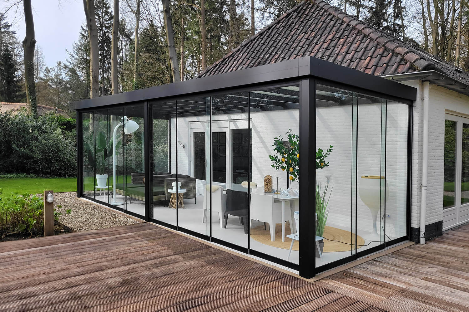 Flatroofmetoverstek10 Flatroof met veiligheidsglas