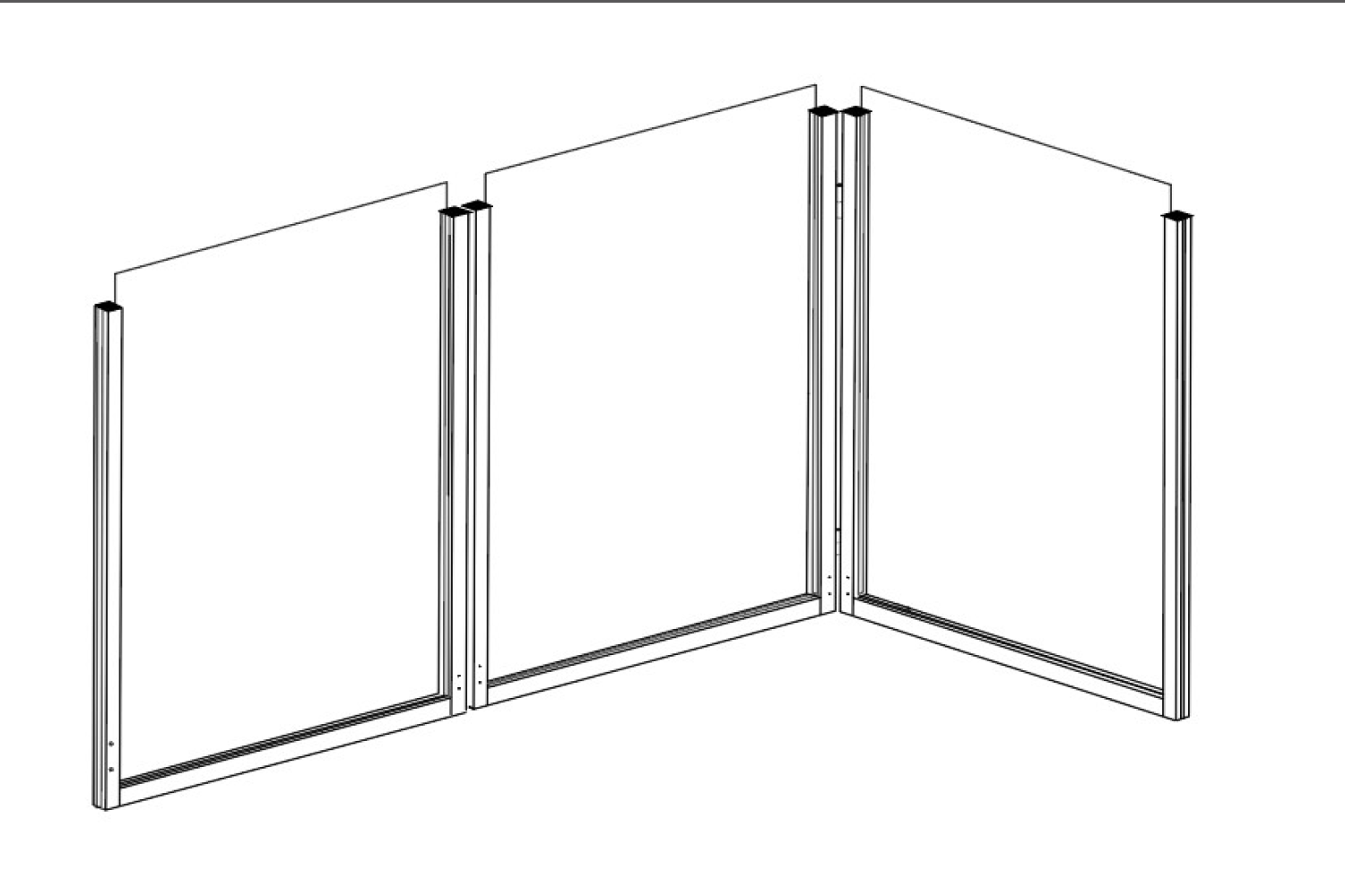11 Terras windscherm J Technische tekening terras windscherm J