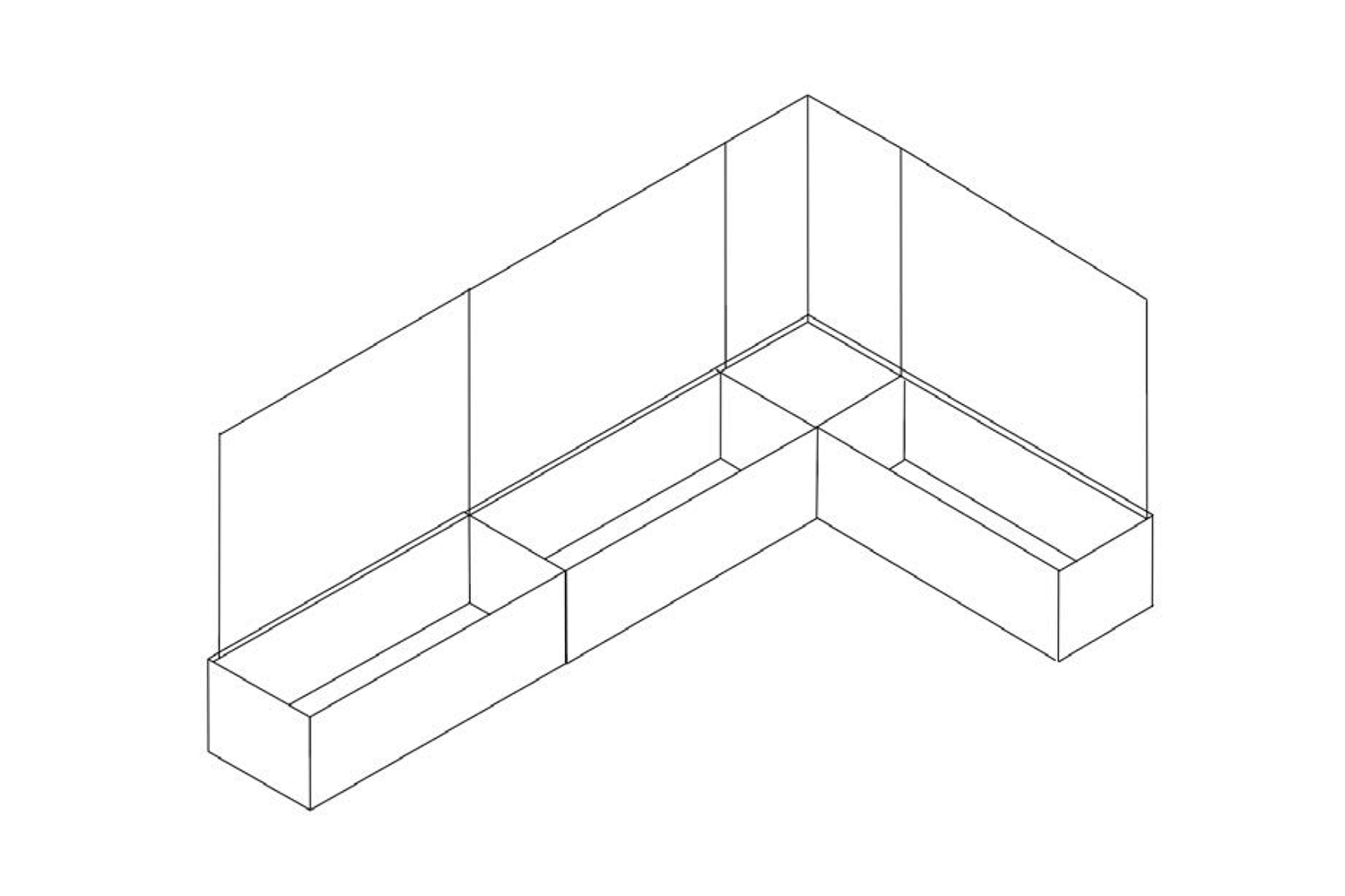 13 Terras Windscherm 607 Technische tekening terras windscherm 607