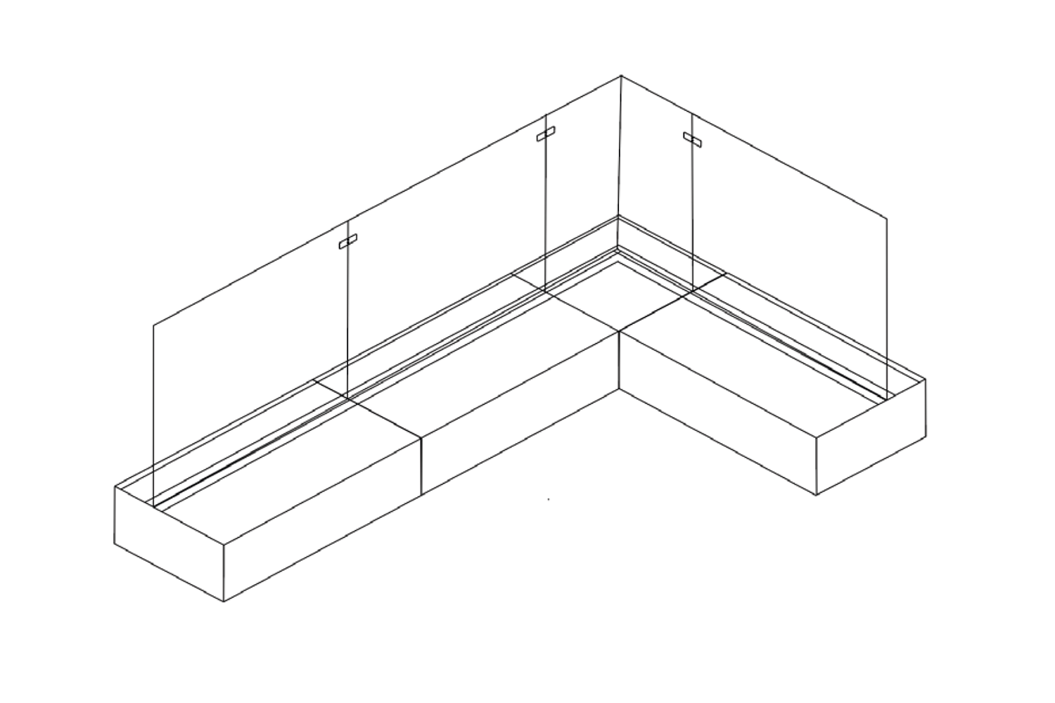 14 Terras Windscherm Combi Technische tekening terras windscherm combi